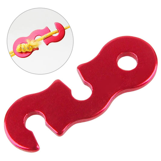 Uniqkart SYFSK-JS001 Aluminum Alloy Camping Tent Wind Rope S Type Adjustable Fastener Cord Buckle - Red