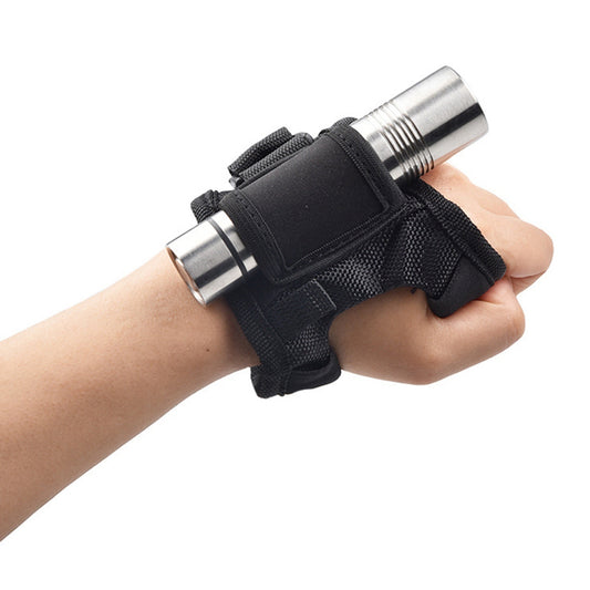Uniqkart Diving Flashlight Glove Hands-Free Flashlight Holder for Snorkeling Fishing Universal Flashlight Wrist Holder (Elastic Type)