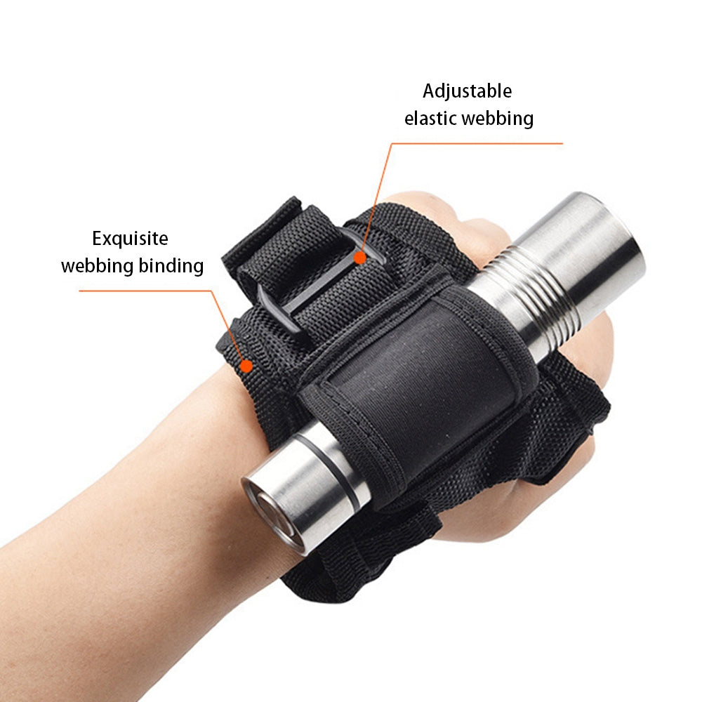 Uniqkart Diving Flashlight Glove Hands-Free Flashlight Holder for Snorkeling Fishing Universal Flashlight Wrist Holder (Elastic Type)