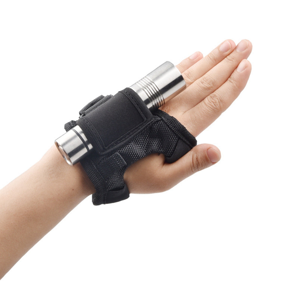 Uniqkart Diving Flashlight Glove Hands-Free Flashlight Holder for Snorkeling Fishing Universal Flashlight Wrist Holder (Elastic Type)