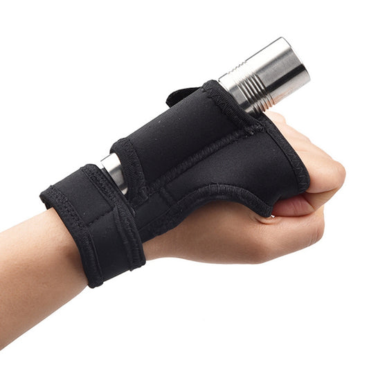 LUCKSTONE Hands-Free Wrist Strap Flashlight Holder Diving Flashlight Glove Sleeve Adjustable Wristband Scuba Lights Accessories for Snorkeling Fishing (Wristband Type)