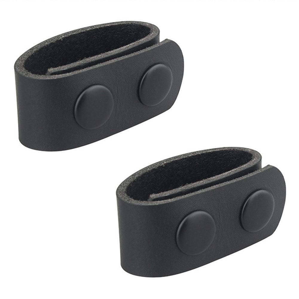 H-141 2Pcs Cowhide Leather Waist Belt Keeper Outdoor Tactical Belt Loop Buckle Band with Two Snap Buttons