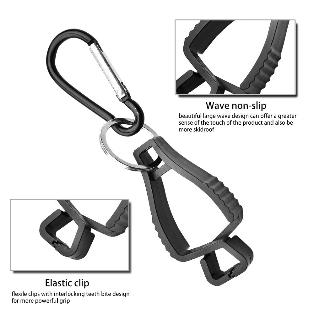 Uniqkart 2Pcs Multi-function Outdoor Work Belt Clip Safety Work Glove Clips for Glasses Hats Helmets Towel Tool