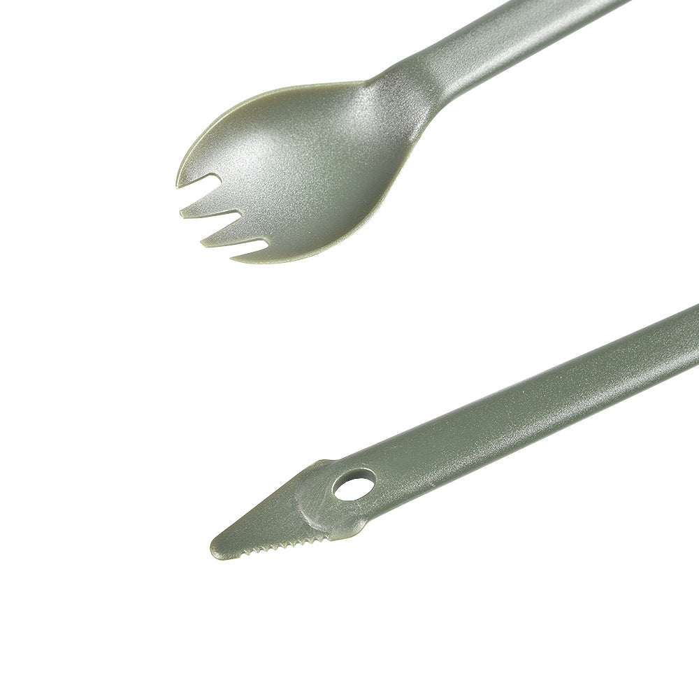 Uniqkart 5Pcs 3-in-1 Outdoor Camping Picnic Cutlery Plastic Spoon Fork Knife Tableware (BPA Free, No FDA Certificate)
