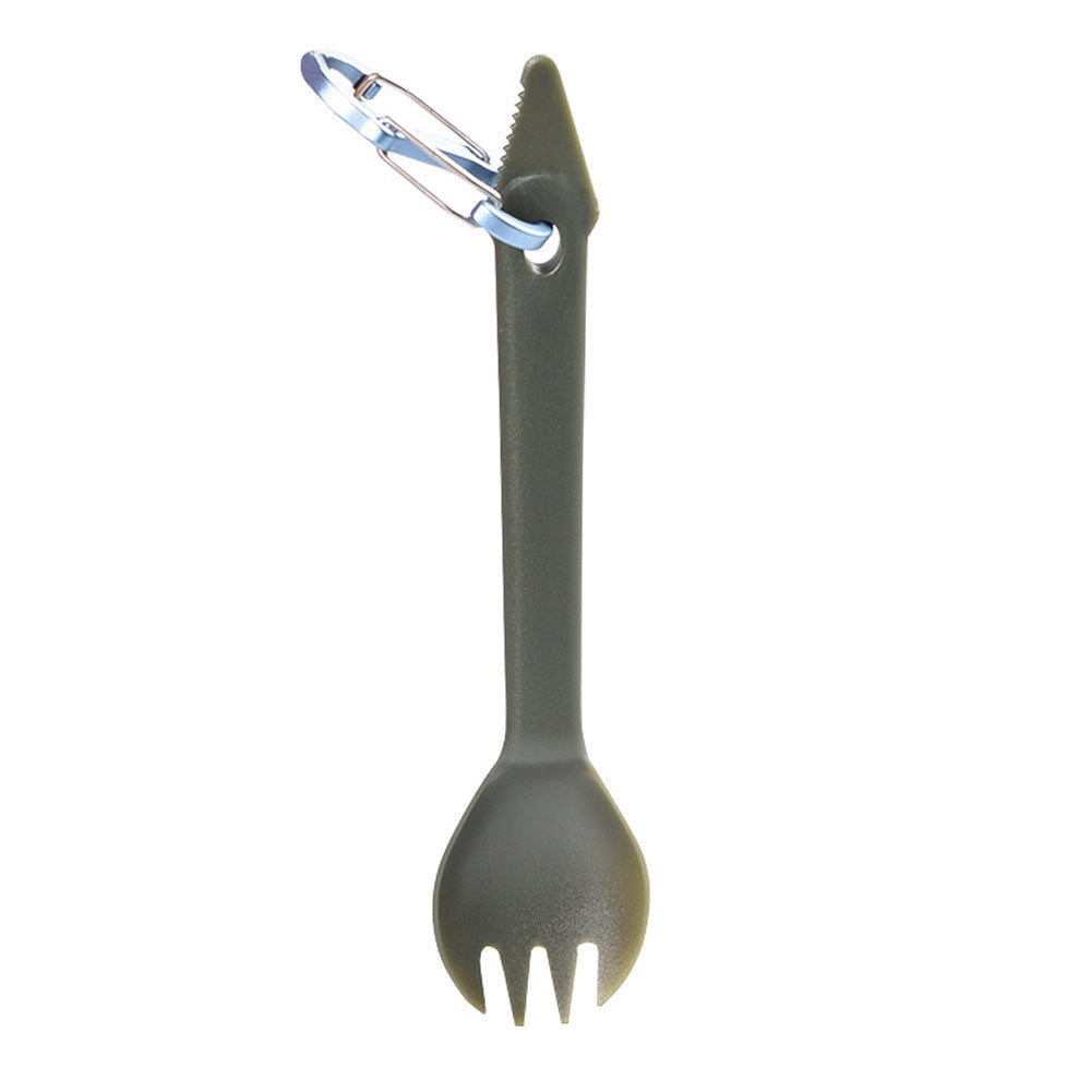 Uniqkart 5Pcs 3-in-1 Outdoor Camping Picnic Cutlery Plastic Spoon Fork Knife Tableware (BPA Free, No FDA Certificate)