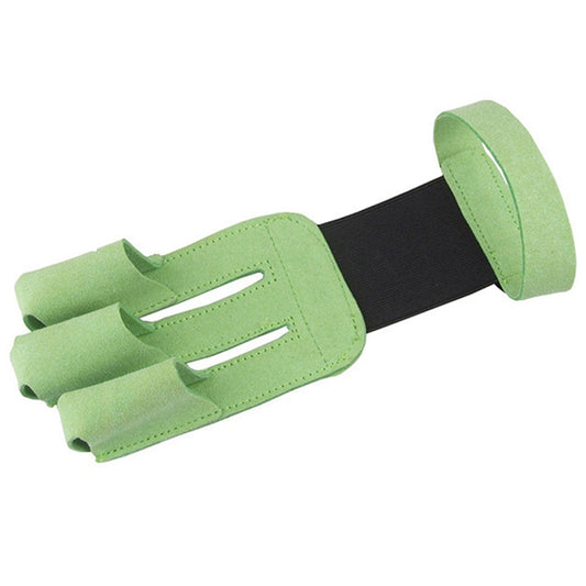 Uniqkart 1Pc 3 Fingers Gloves Archery Hand Guard Protector for Recurve Bow Shooting - Green