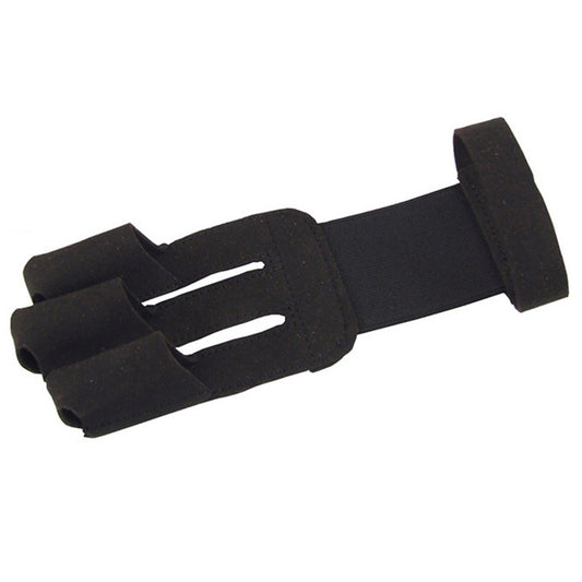 Uniqkart 1Pc 3 Fingers Gloves Archery Hand Guard Protector for Recurve Bow Shooting - Black
