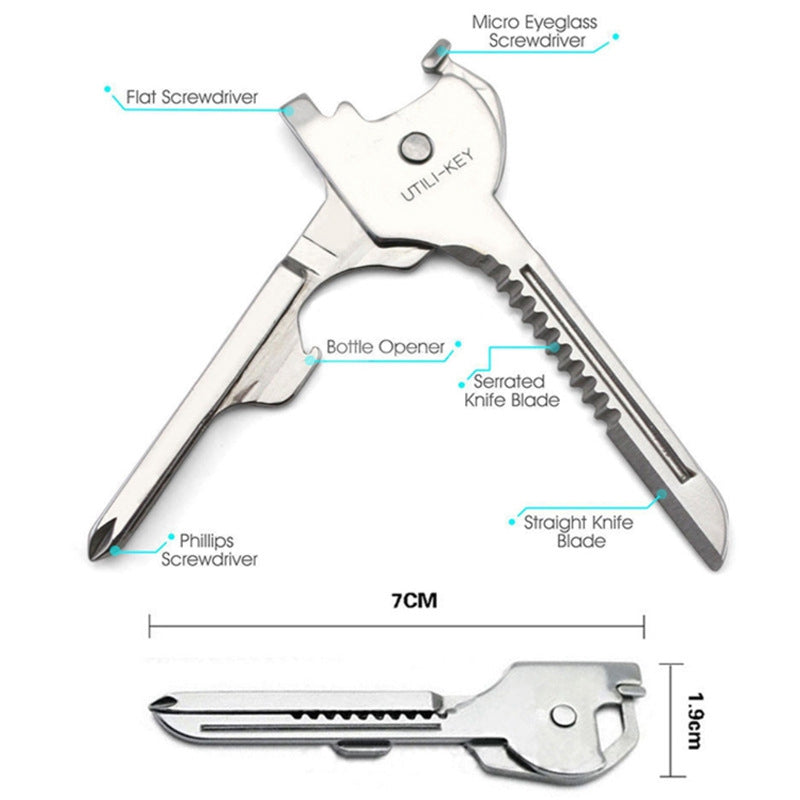 SWISS+TECH HW19004 6 in 1 Swiss Knife Multifunction Keychain Screwdriver Bottle Opener Outdoor Camping Tool