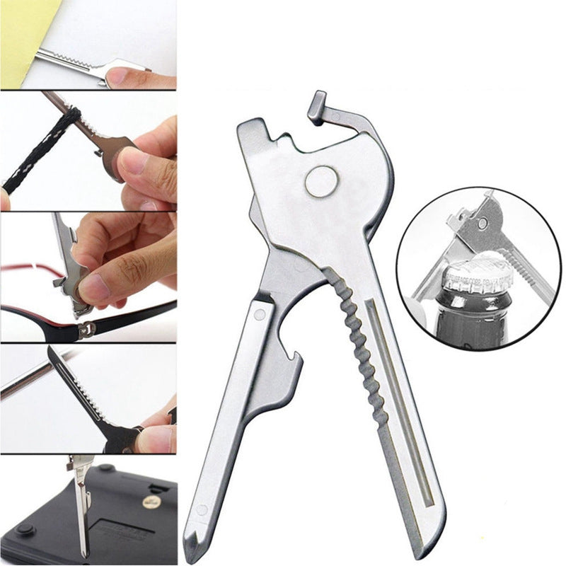 SWISS+TECH HW19004 6 in 1 Swiss Knife Multifunction Keychain Screwdriver Bottle Opener Outdoor Camping Tool