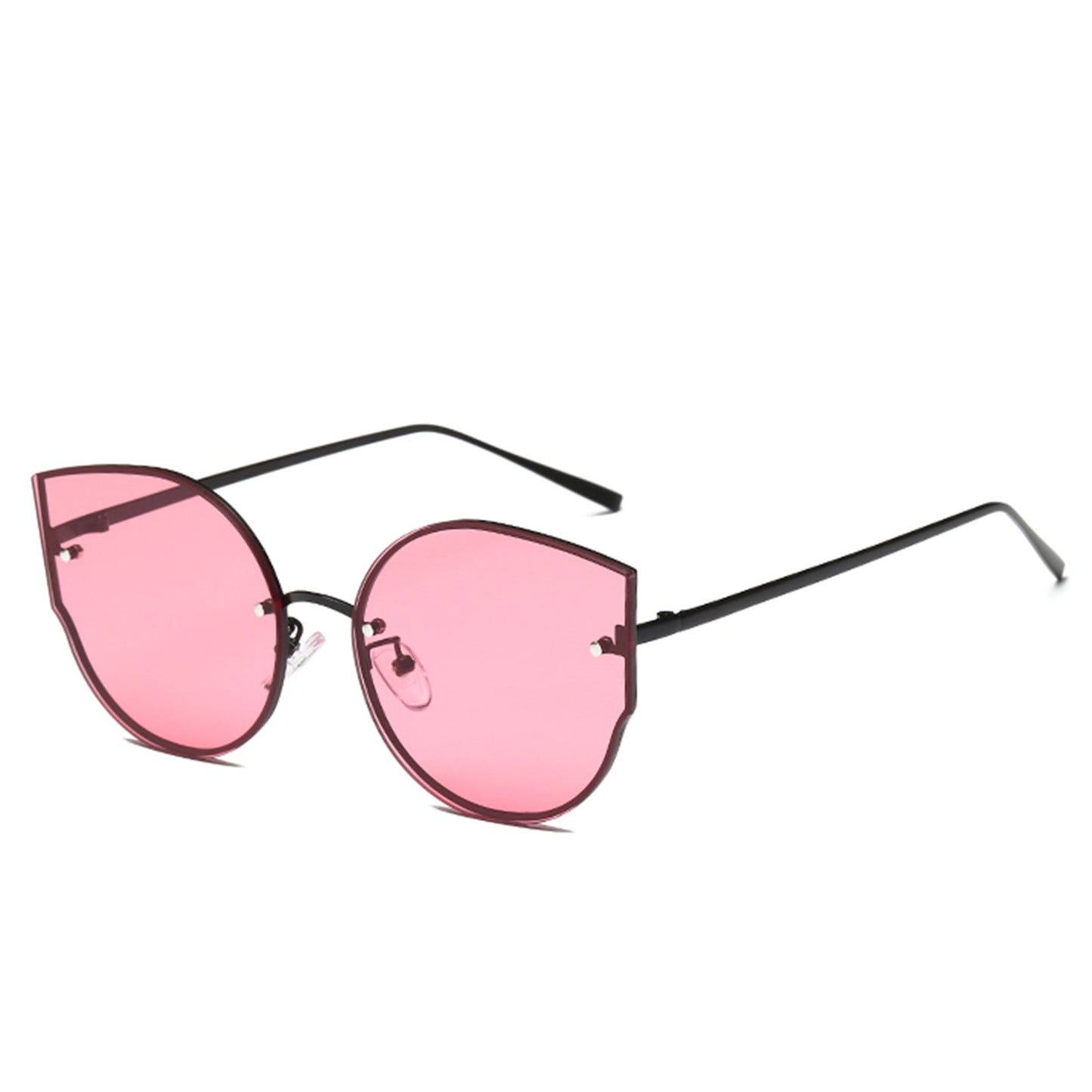 s17014 Metal Frame UV400 Protection Sunglasses Lightweight Design Comfortable Wearing Glasses - Black/Red