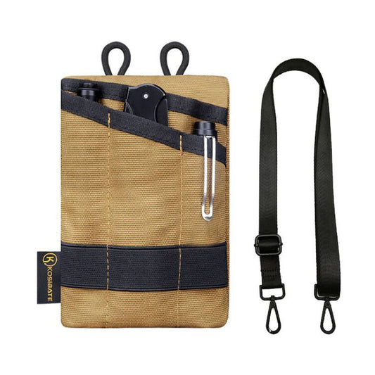 Uniqkart H250 Military Molle EDC Pouch Coins Cards Keys Organizer Belt Waist Pack with Shoulder Strap - Khaki