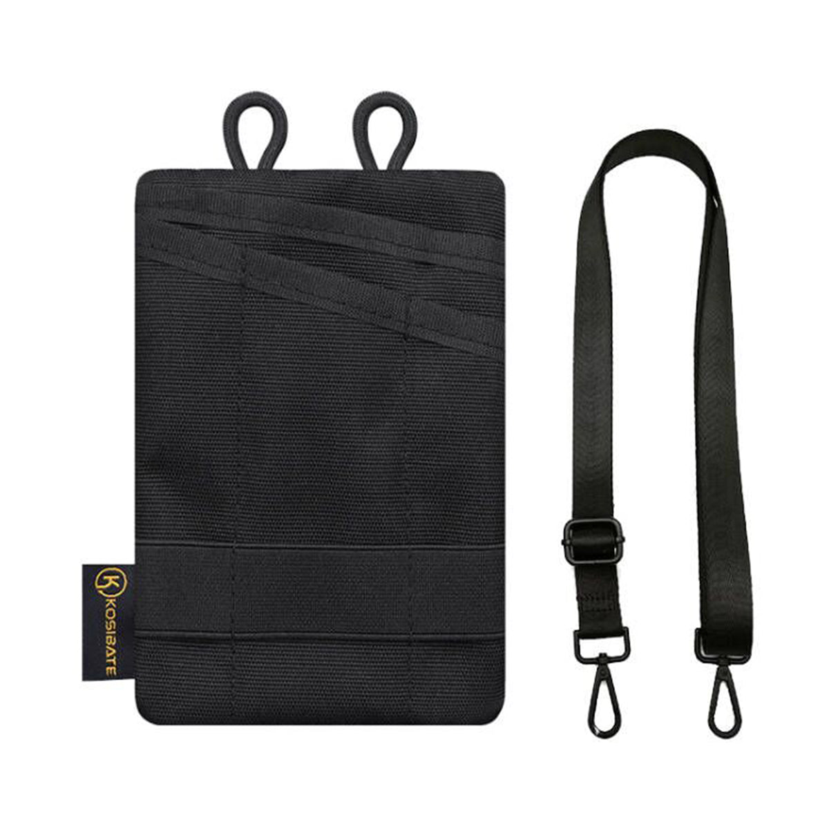 Uniqkart H250 Military Molle EDC Pouch Coins Cards Keys Organizer Belt Waist Pack with Shoulder Strap - Black