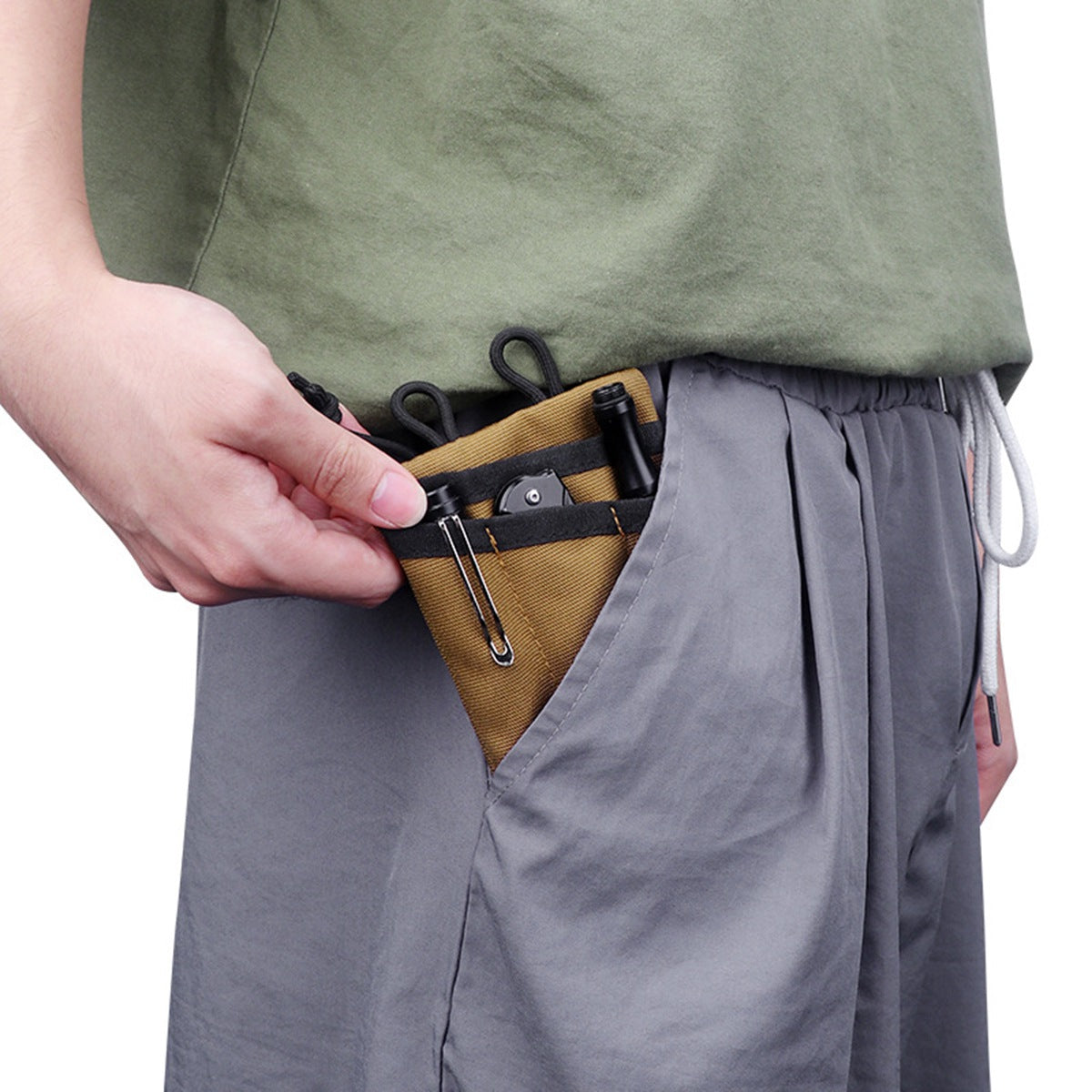 Uniqkart H250 Tactical Molle Pouch Military Tool Storage Bag Belt Utility Fanny Hip Holster Coins Keys Organization Bag - Green