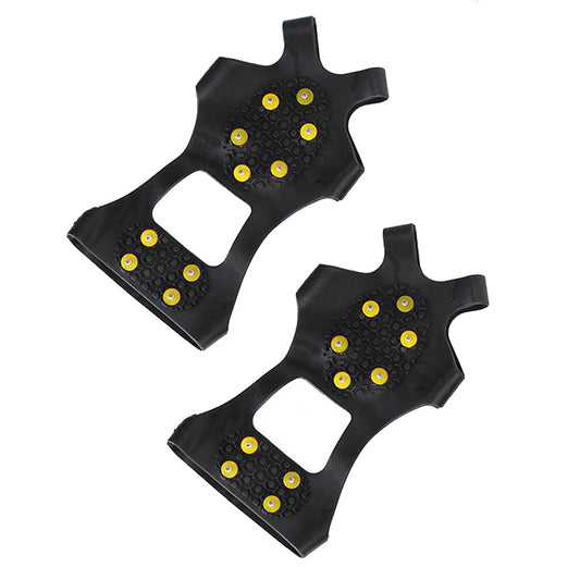 1 Pair L Size(40-42) Outdoor 10 Teeth Anti-slip Crampons Winter Snow Ice Walking Climbing Shoe Covers