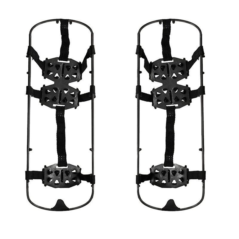 1 Pair 24 Teeth Anti-Slip Ice Grips Gripper Shoes Boot Hiking Ice Climbing Shoe Spikes Crampons Shoes Cover - Black / L