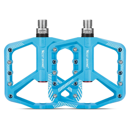 YP0802095 1 Pair MTB Bike Pedals Non-Slip Mountain Bike Nylon Pedals Bicycle Accessories - Blue