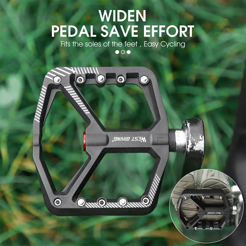 YP0802095 1 Pair MTB Bike Pedals Non-Slip Mountain Bike Nylon Pedals Bicycle Accessories - Red