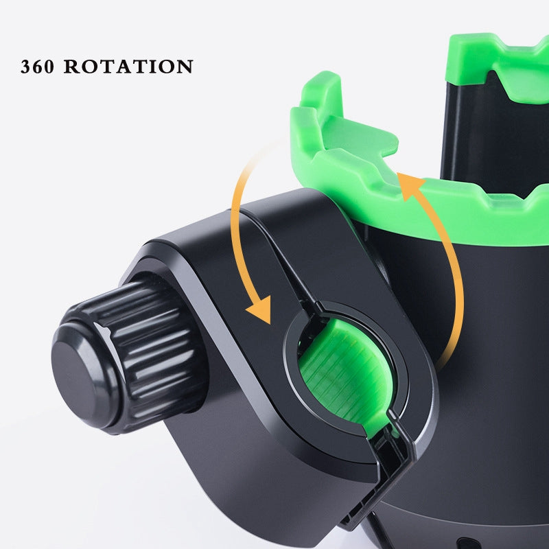 2-in-1 Bottle Cup Holder Cell Phone Holder Organizer Cycling Accessories for Bike Handlebar - All Black