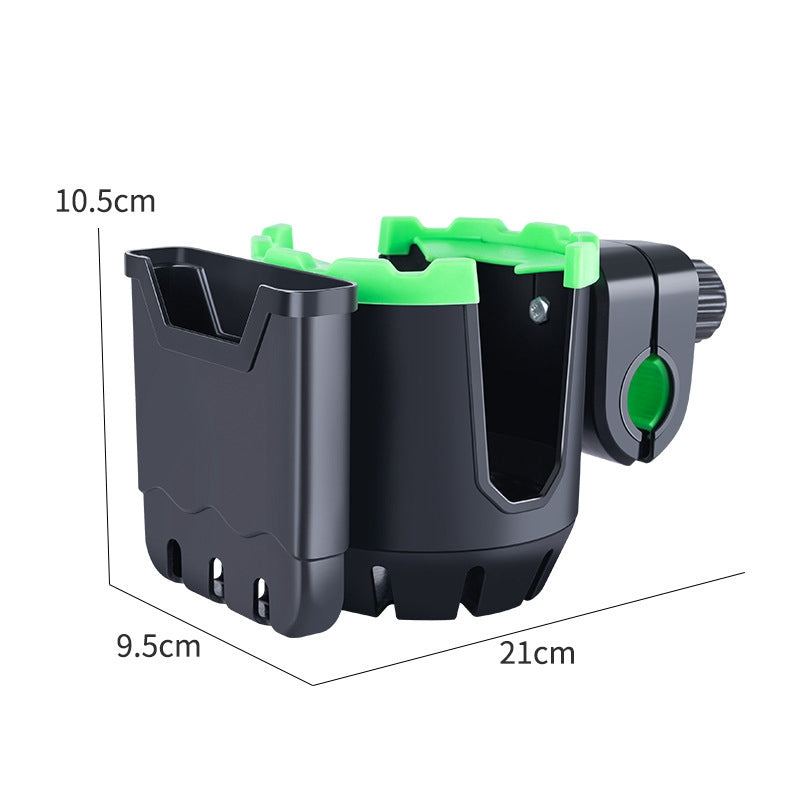 2-in-1 Bottle Cup Holder Cell Phone Holder Organizer Cycling Accessories for Bike Handlebar - All Black