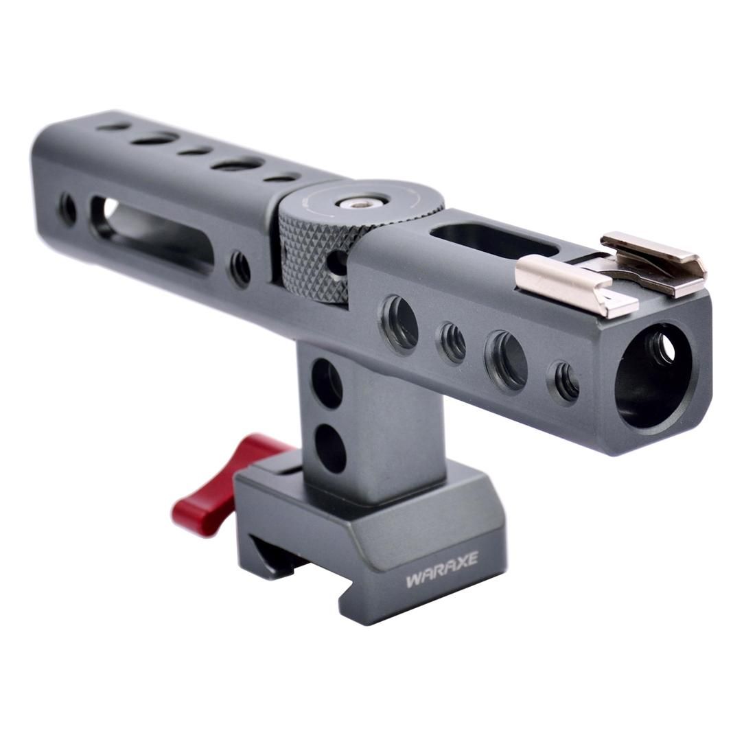 WARAXE 2610 Quick Release Grip Quick Release Top Handle for EVF Mount / Microphone Shock (Grey)