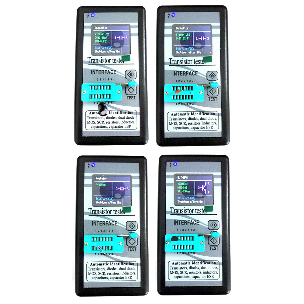 Color Screen Version Graphic Display M328 Transistor Tester Resistance Inductance Meter Capacitance ESR Meter (without Battery) - Black