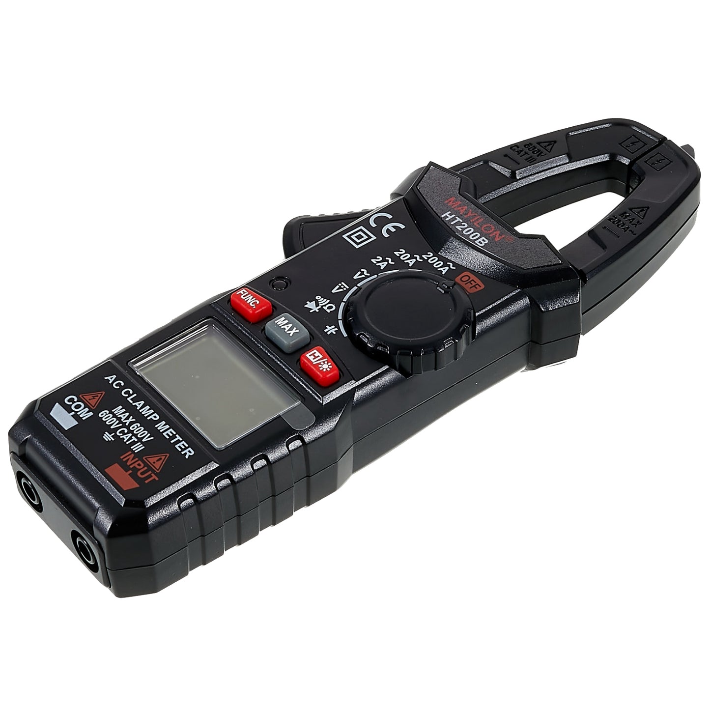 MAYILON HT200B Digital Clamp Meter Amperometric Voltmeter Ammeter Tester Pliers Counts Transistor Test Lead (No Battery)