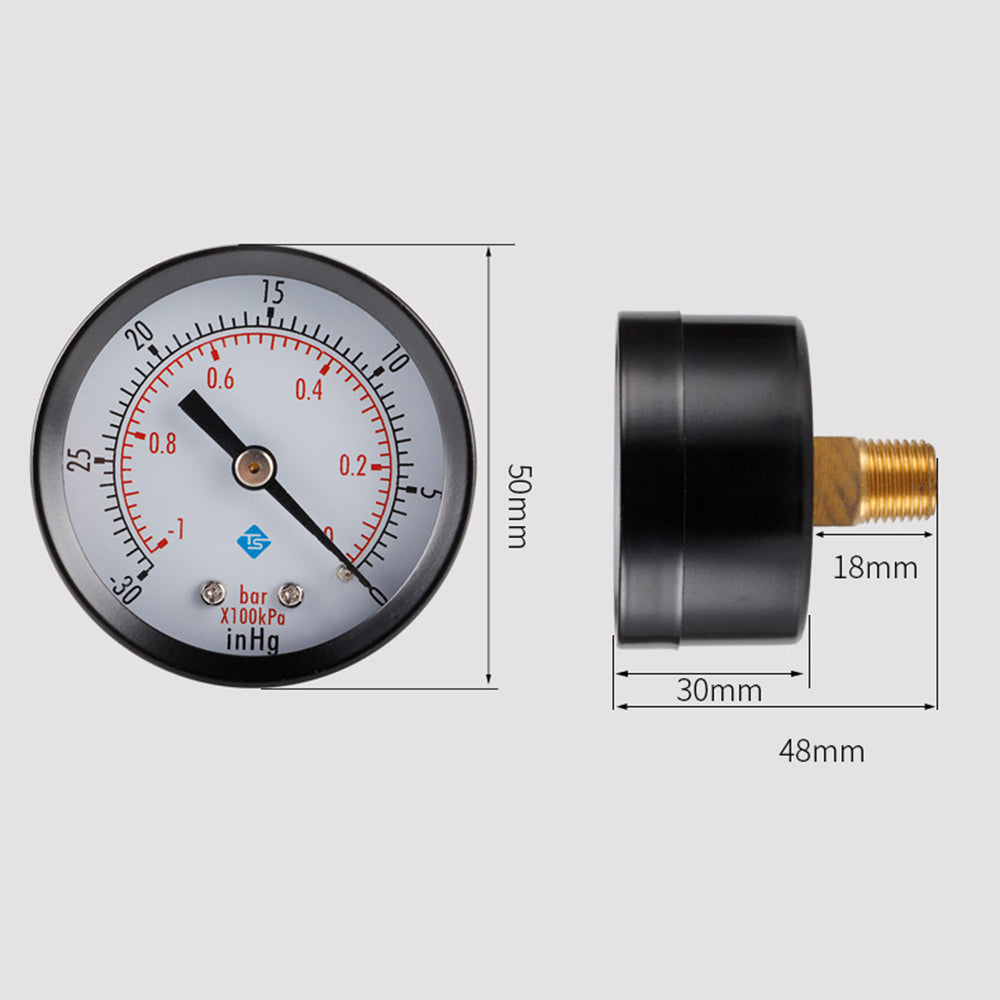 TS TS-Z250A Double Scale Vacuum Mini Shockproof Pressure Gauge for Air / Water / Oil / Gas
