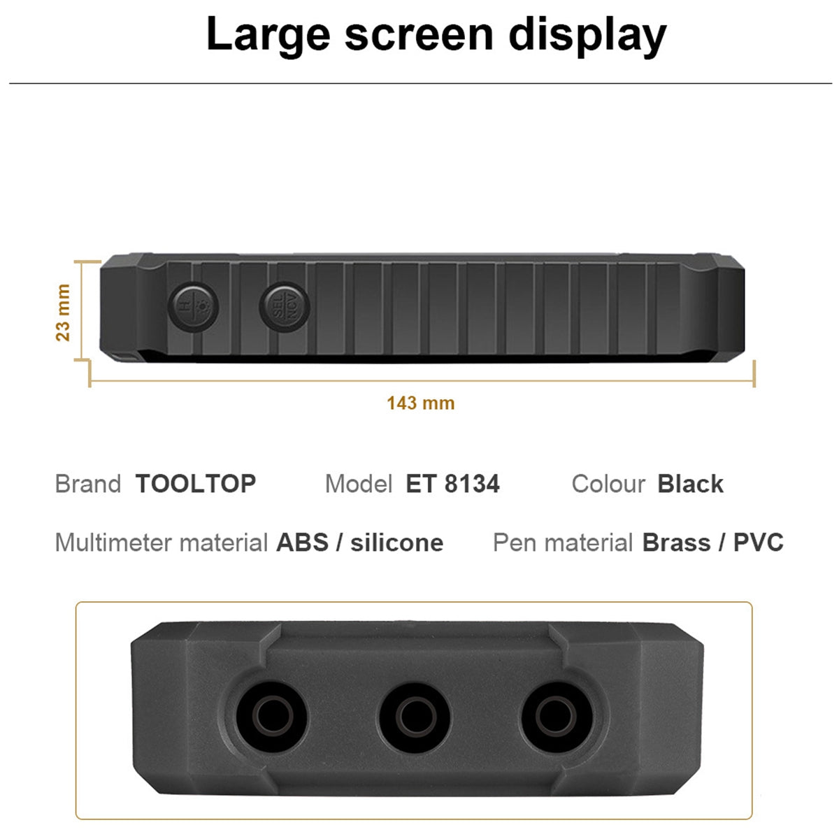 TOOLTOP ET8134 4.7-inch LCD Digital Multimeter AC Direct Current Voltage Current Measure Capacitance Resistance Temperature Measuring Tool