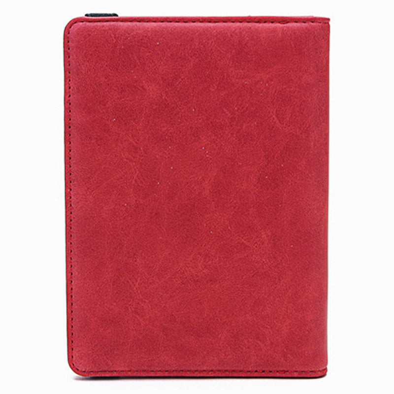 Y1643 Portable Travel RFID Blocking Passport Storage Bag PU Leather Credit Cards Cash Holder Bag - Red