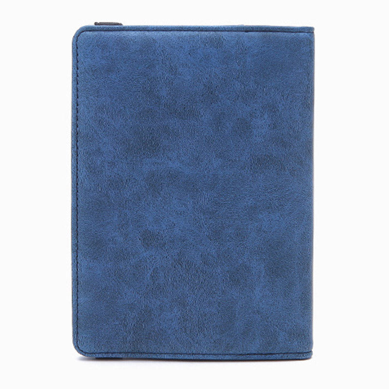 Y1643 Portable Travel RFID Blocking Passport Storage Bag PU Leather Credit Cards Cash Holder Bag - Blue
