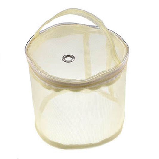 AC044 Small Size DIY Hand-Knitted Tool Yarn Storage Organizer Sewing Accessories Zipper Closure Yarn Mesh Bag Thread Storage Case - Beige