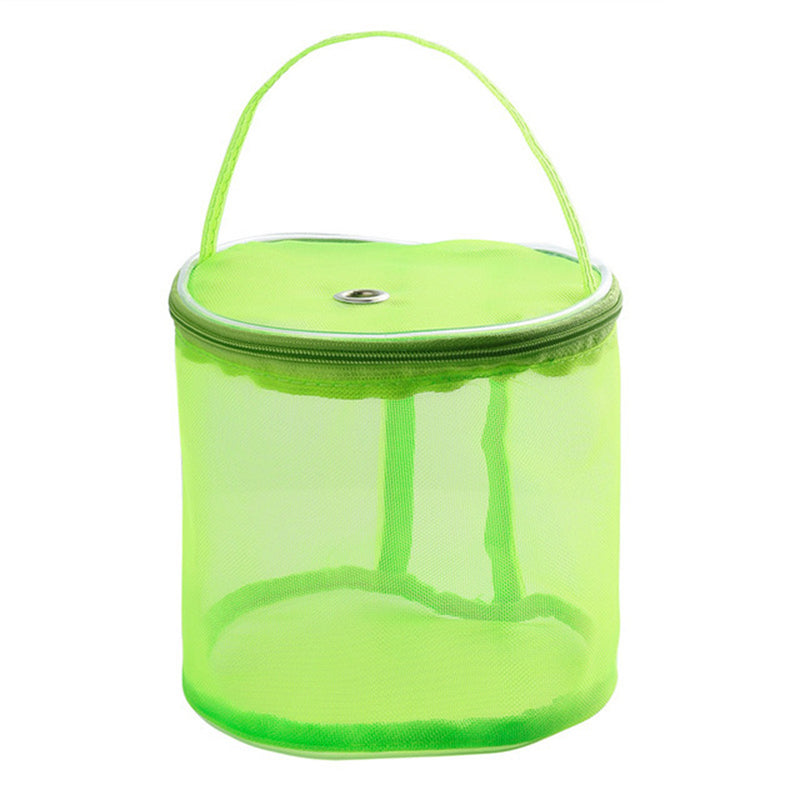 AC044 Small Size DIY Hand-Knitted Tool Yarn Storage Organizer Sewing Accessories Zipper Closure Yarn Mesh Bag Thread Storage Case - Green