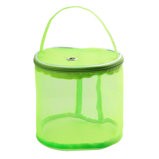 AC044 Small Size DIY Hand-Knitted Tool Yarn Storage Organizer Sewing Accessories Zipper Closure Yarn Mesh Bag Thread Storage Case - Green