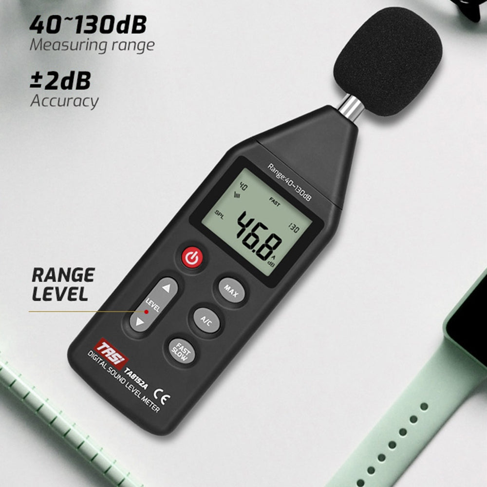 TASI TA8152A LCD Display Digital Sound Level Meter Noise Measuring Audio Detector Volume Decibel Tester