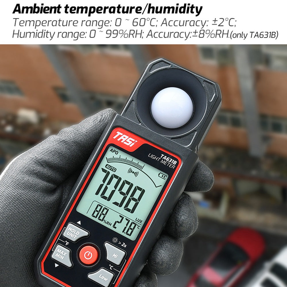 TASI TA631B Digital Light Meter Photography Luxmeter 0.1-300000LUX Illuminometer Lux / FC Measure Photometer Tester