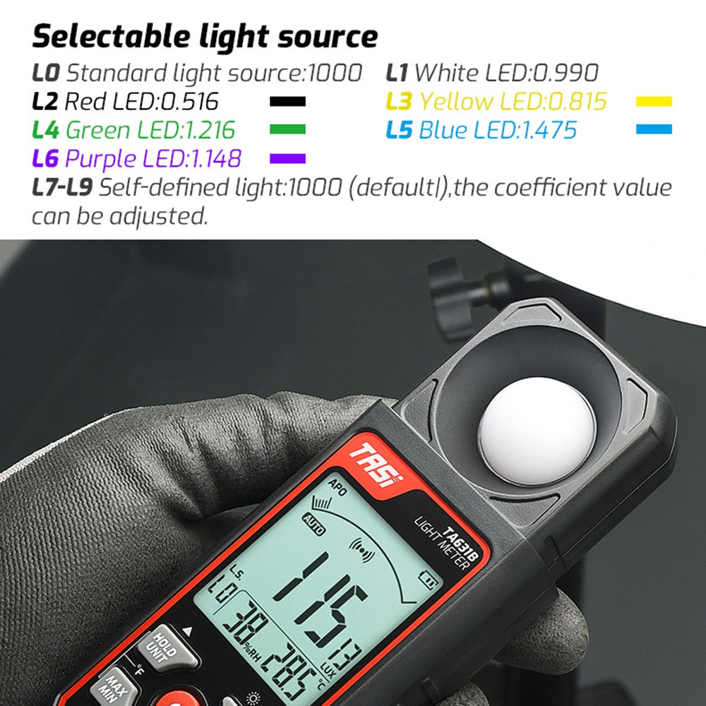 TASI TA631B Digital Light Meter Photography Luxmeter 0.1-300000LUX Illuminometer Lux / FC Measure Photometer Tester