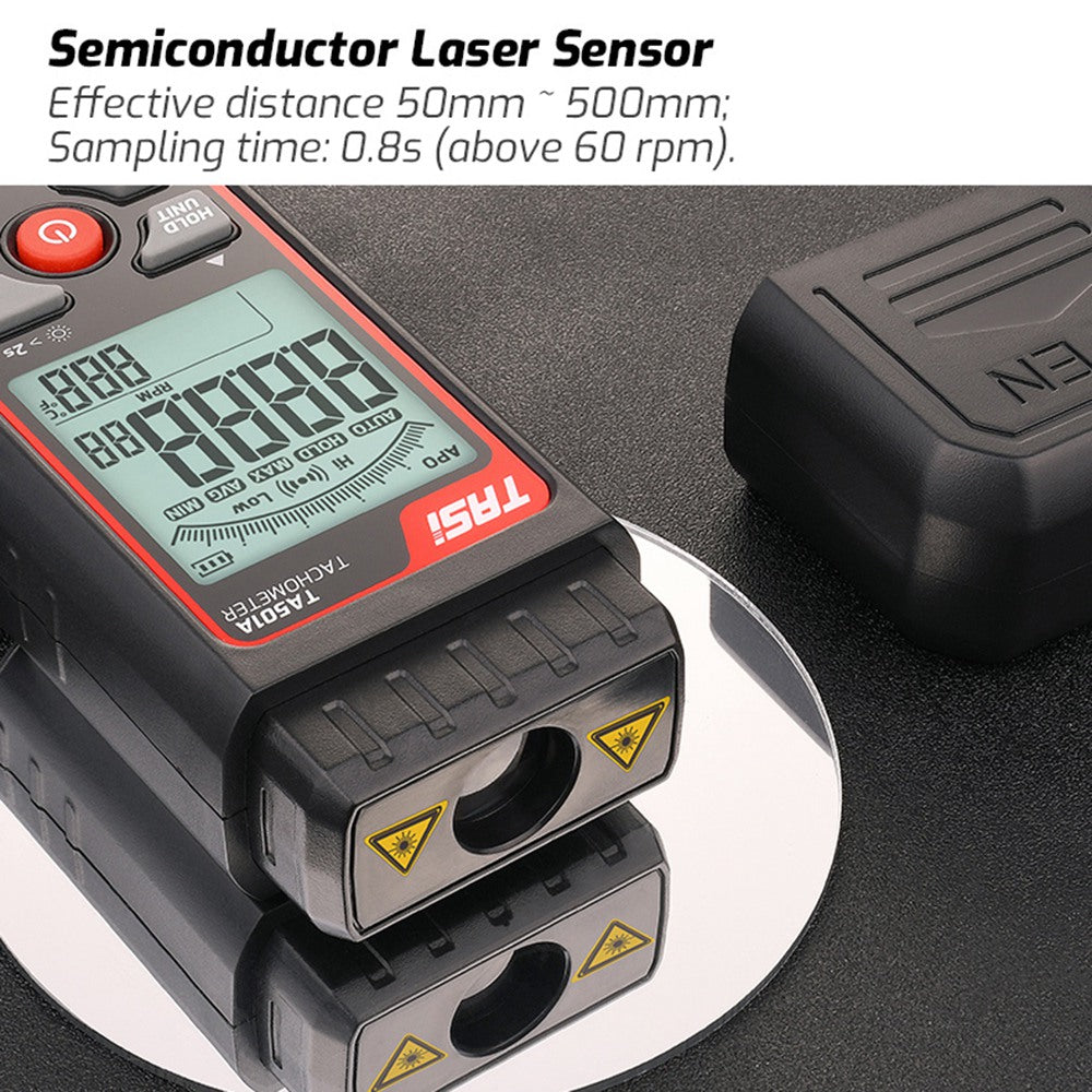 TASI TA501A Handheld Digital Tachometer 2.5-99999RPM Non-contact Rotation Speed Meter for Motors Fans