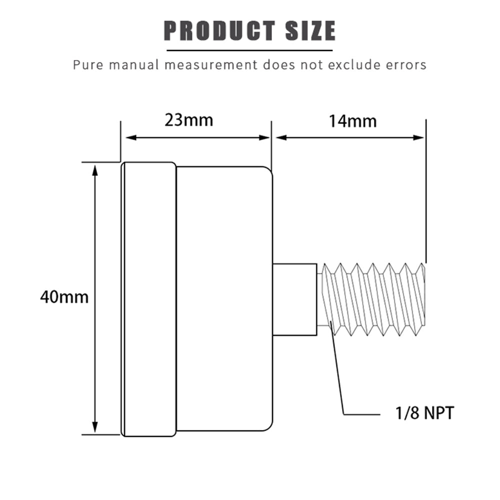 TS-40-10bar 0-160 PSI Range Pressure Gauge Stainless Steel Dual Scale Economical All Purpose Pressure Water Pressure Gauge