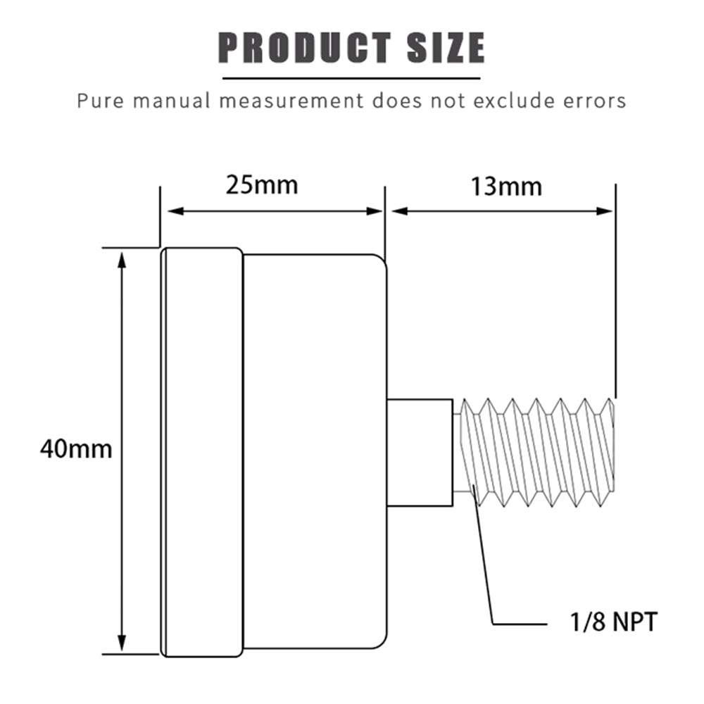 TS-Z51 Dual Scale Economic Pressure Gauge Water Pressure Gauge Stainless Steel 1 / 8inch NPT Lower Mount