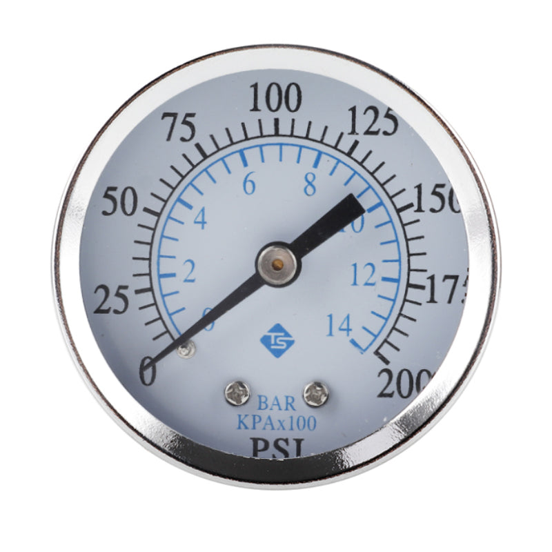 TS-50-14bar 0-200 PSI Test Range Oil Pressure Gauge 1 / 4inch NPT Bottom Mount Pressure Gauge Dual Scale Water Pressure Gauge