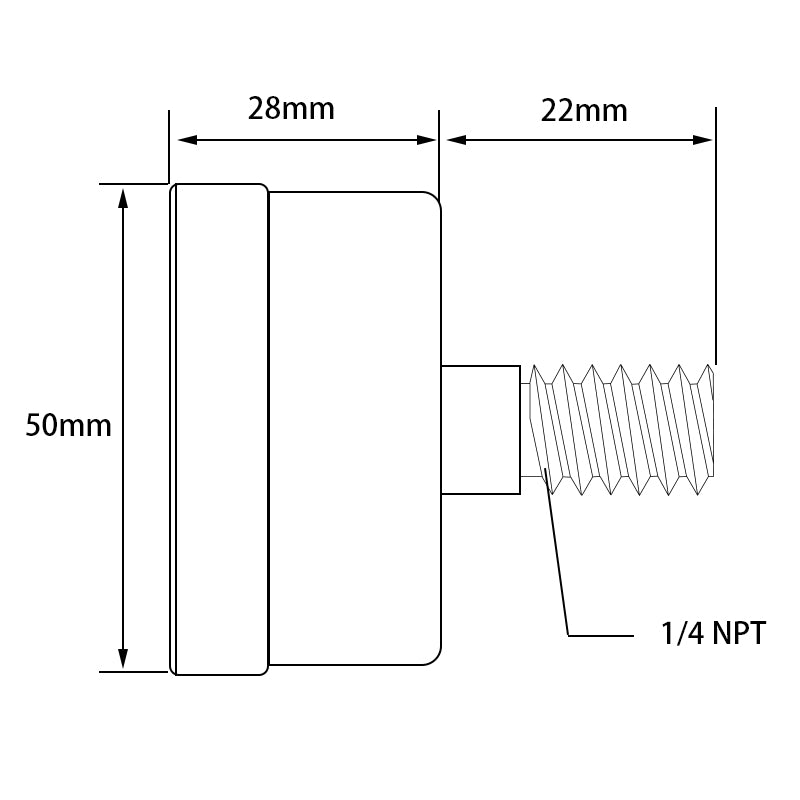 TS-50-14bar 0-200 PSI Test Range Oil Pressure Gauge 1 / 4inch NPT Bottom Mount Pressure Gauge Dual Scale Water Pressure Gauge