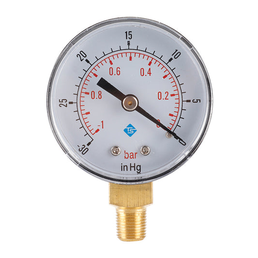 TS-Y50-1-0bar Accurate Axial Pressure Gauge -1-0 Bar Air Hydraulic Oil Water Pressure Meter Gauge