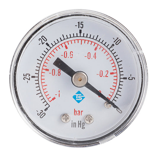 TS-YZ40Z8-30inhg High Precision Water Pressure Gauge Vacuum Gas Oil Pressure Gauge with Dual Scale -30-0 inHg  /  -1-0 Bar