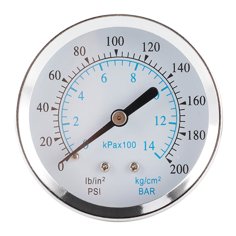 TS-Y60Z8-14kg / cm2 60mm Dial Gas Pressure Gauge Stainless Steel Dual Scale Oil Water Pressure Gauge with 1 / 8inch NPT Mount
