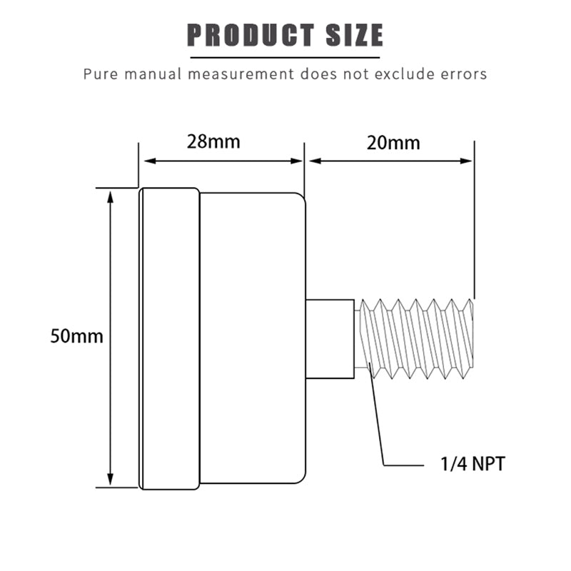 TS-Y50Z-60psi Vacuum Pressure Gauge 0-60 PSI Water Gas Air Pressure Gauge Compressor 1 / 4inch NPT Bottom Mount