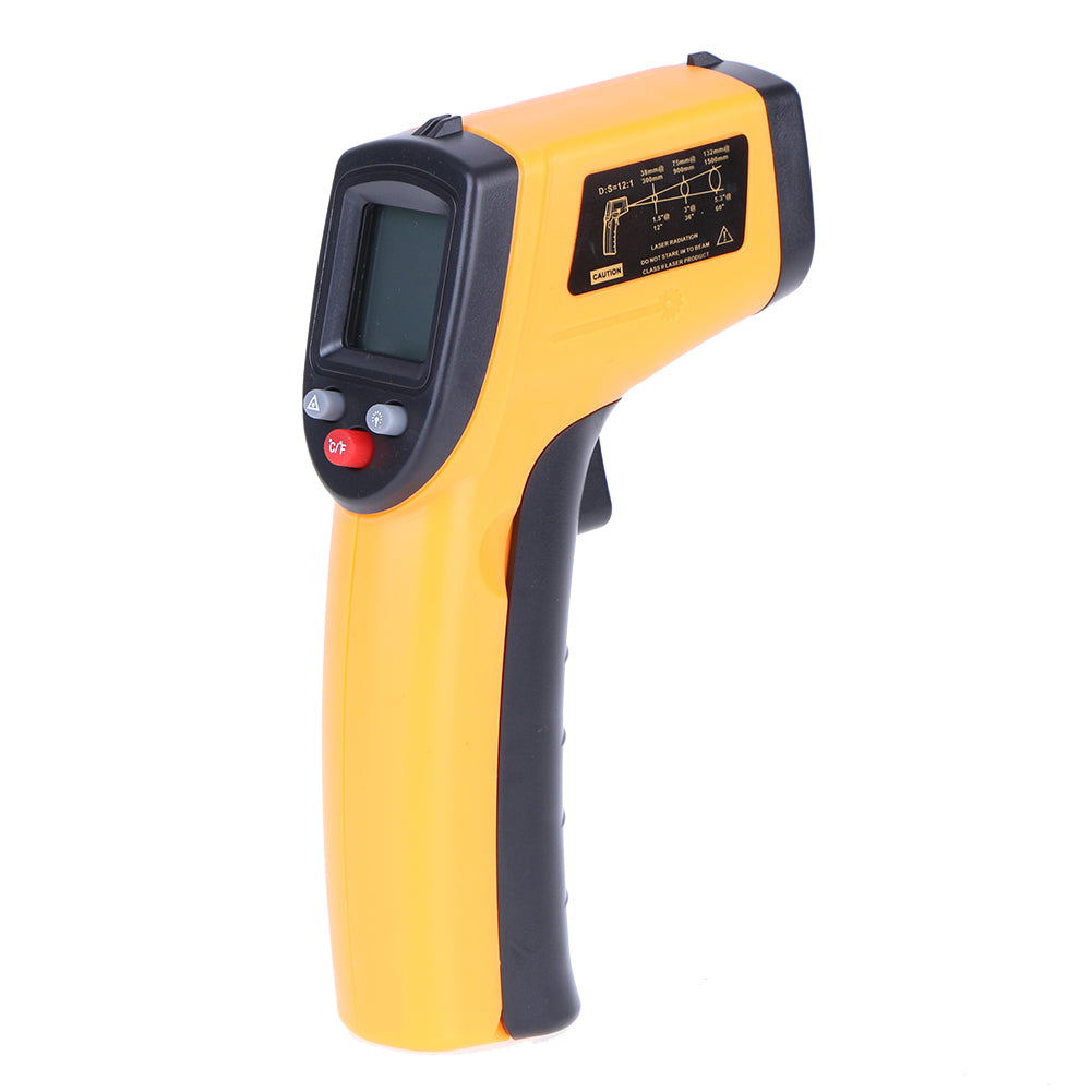 GM320 Digital Infrared Thermometer Non Contact Pyrometer IR Laser Point Gun with Backlight - Yellow