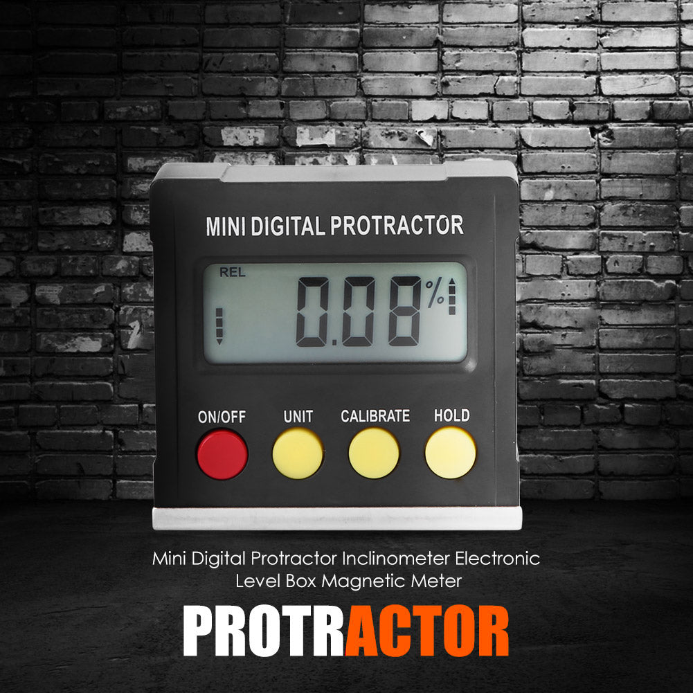 4 Keys Mini Digital Protractor Inclinometer Electronic Level Box Magnetic Meter with LCD Display