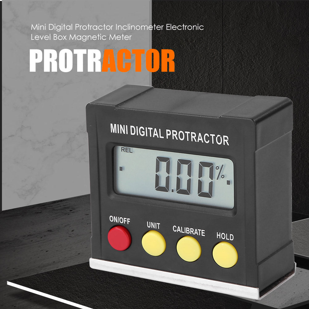 4 Keys Mini Digital Protractor Inclinometer Electronic Level Box Magnetic Meter with LCD Display
