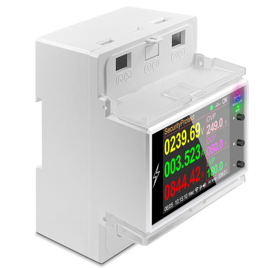 AC85-265V 100A Rail Mounted WiFi Smart Meter Voltage Power Electricity Monitor 2.4-inch LCD Display Home Electricity Meter