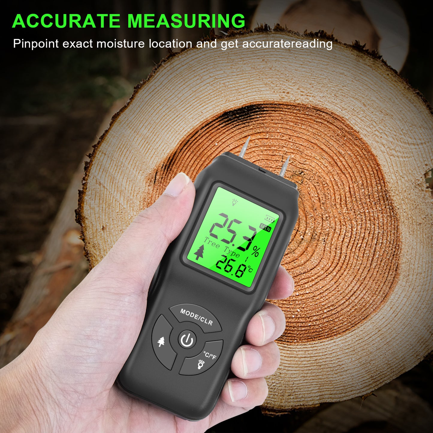 LCD Digital Wood Moisture Meter Hygrometer Humidity Tester for Plywood Wood